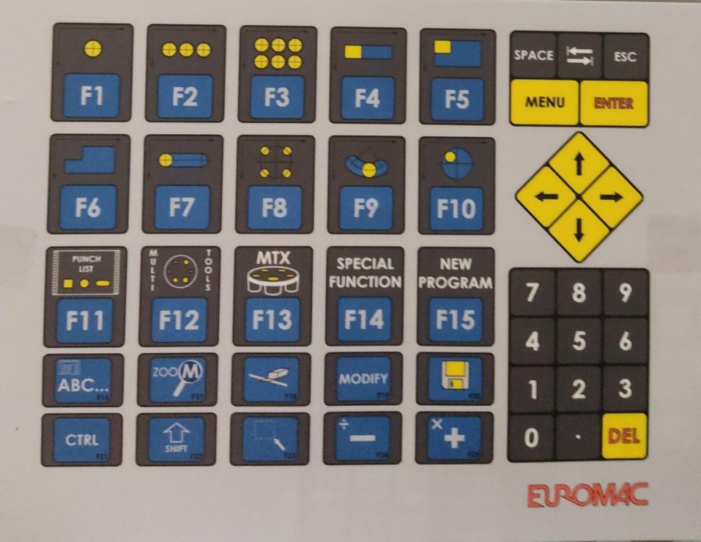 Membrana frontal teclado Euromac