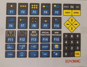 Membrana frontal teclado Euromac